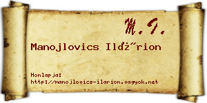 Manojlovics Ilárion névjegykártya